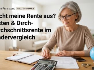 Frau prüft in ihren Unterlagen ob Reicht meine Rente aus