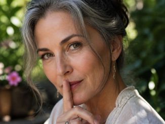 Frau hält Finger über die Lippen/ Warum nach dem Alter fragen Senioren